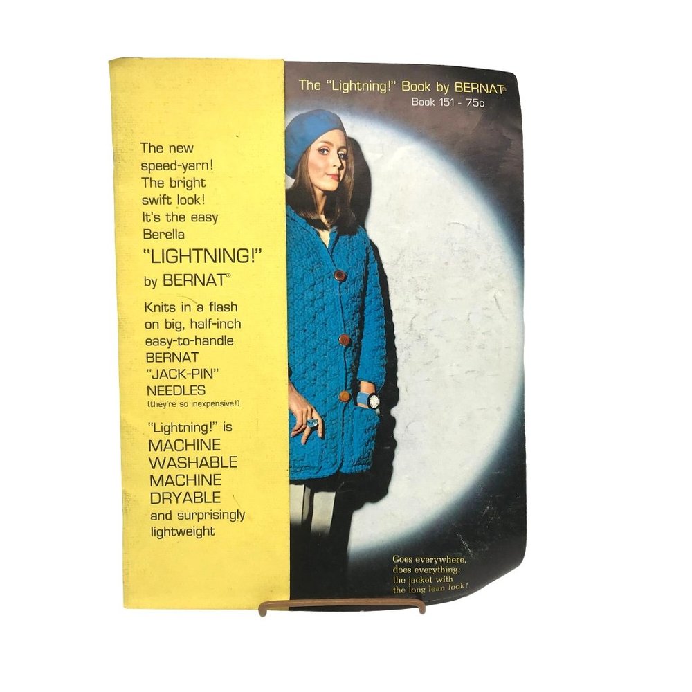 Vintage Berella Lightning Pattern Magazine, Bernat Book 151, Knit and Crochet